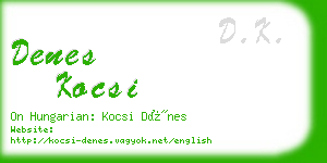 denes kocsi business card